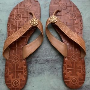 TORY BURCH MANON THONG SANDAL BROWN SIZE 9
